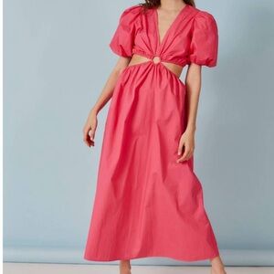 Deluc Rigel Pink Cut-Out Maxi Dress M